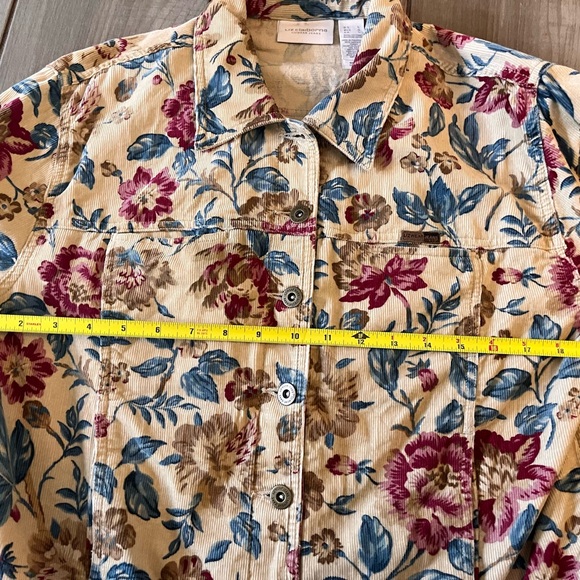 Vintage Lizwear Jeans Floral Corduroy Jacket by Liz Claiborne - Picture 2 of 15